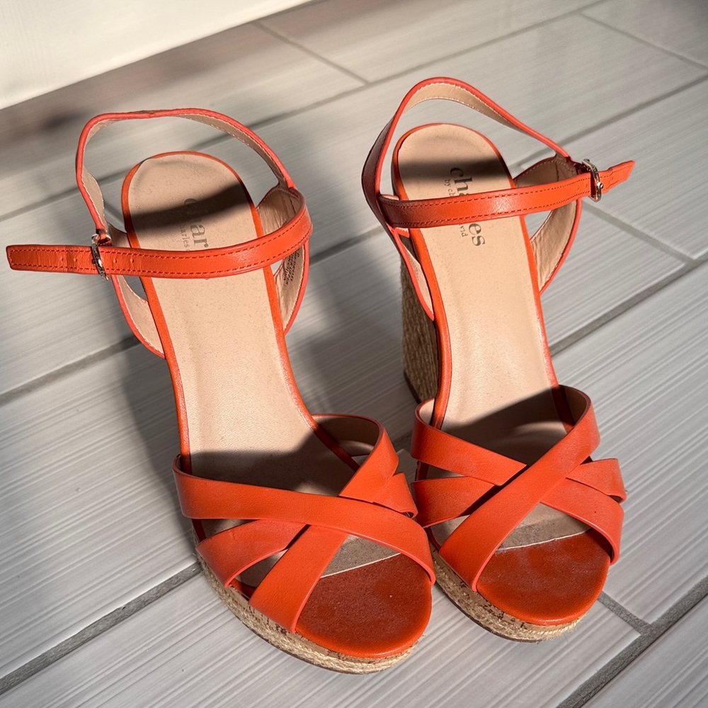 Charles By Charles David Vibrant Orange Wedges